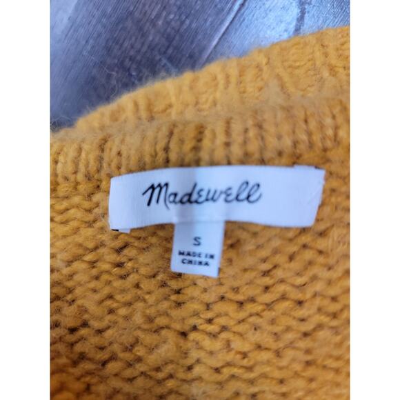 Madewell Sweater Womens Sz Small Ballonn Sleeves Pullover Yellow K3395 - Picture 6 of 8